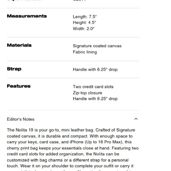 Coach Nolita 19 In Signature Canvas With Cherry - Picture 10 of 10